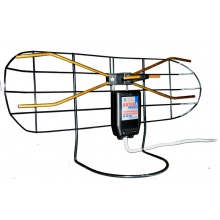 Antena TV pokojowa VHF/UHF z wzmacniaczem i zasilaczem regulowanym (A2001)