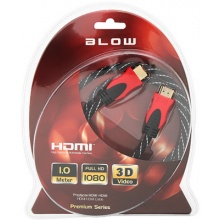 Kabel HDMI-HDMI PREMIUM BLISTR 1.0m RED (K6010)