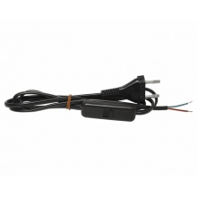 Kabel elektryczny z wyłącznikiem 1.5m, czarny. (K11011)