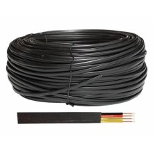 Kabel telefoniczny płaski 4C czarny 100m (P5004)