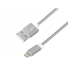 Kabel USB A - iPhone 1m SREBRNY (AK15004)