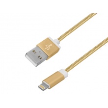 Kabel USB A - iPhone 1m  ZŁOTY (K15006)