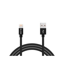 Kabel USB A - iPhone 8PIN 1m Czarny plecionka (AK15032)