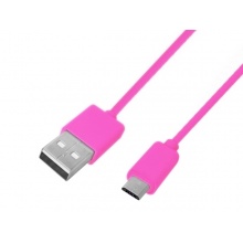 Kabel USB A - Micro B 1,2m RÓŻOWY (K15012)