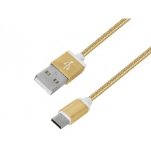 Kabel USB A - Micro B 1m ZŁOTY (K15018) 