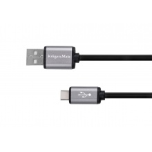 Kabel USB A - TYP C 1m czarny BASIC EDITION (AK15021)