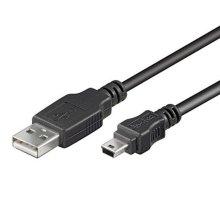Kabel USB - mini USB, 1.8m, czarny. (K15026)