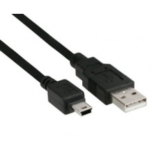 Kabel USB - mini USB, 2m, czarny  (K10032)
