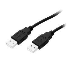  Kabel USB typ A WTYK - WTYK, 1,8m, czarny  (K10076)