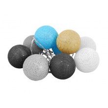 Kule LED COTTON BALLS, 3000K, 3,0m, biało-szaro-niebieskie (EL21036)
