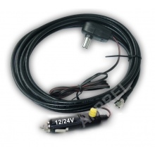 Samochodowy zasilacz antenowy 12/24V ANPREL regulowany z przewodem RG59 CU 2,5m (ZS12003)