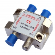 Spliter SAT POWER PASS 3 WAY ALUM. 5-2450 MHz (Z2021)