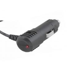Wtyk zapalniczki samochodowej kątowy LED + bezpiecznik, z kabelem 20cm (S1014)